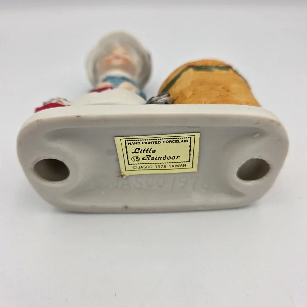 Christmas Luvkins Jasco 1978 Porcelain Mrs Claus Vintage Original Candle Holder